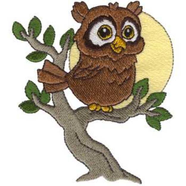 Picture of Owl In A Tree Machine Embroidery Design