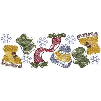 Winter Clothing Border Machine Embroidery Design