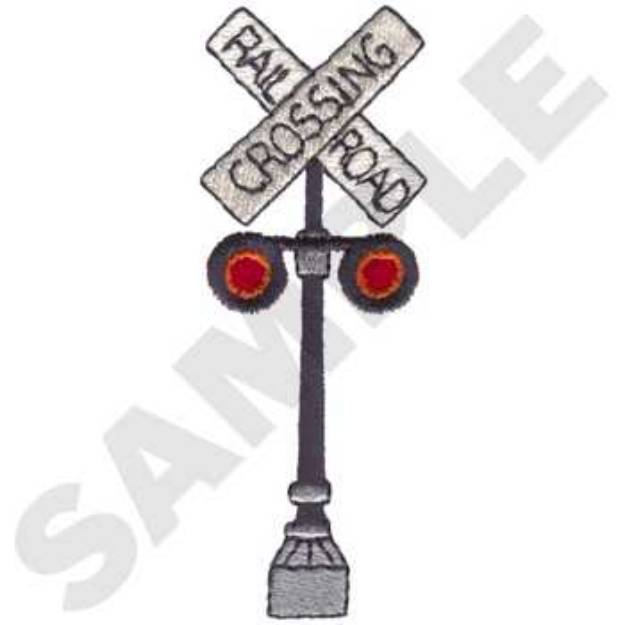 Picture of RR Crossing Sign Accent Machine Embroidery Design