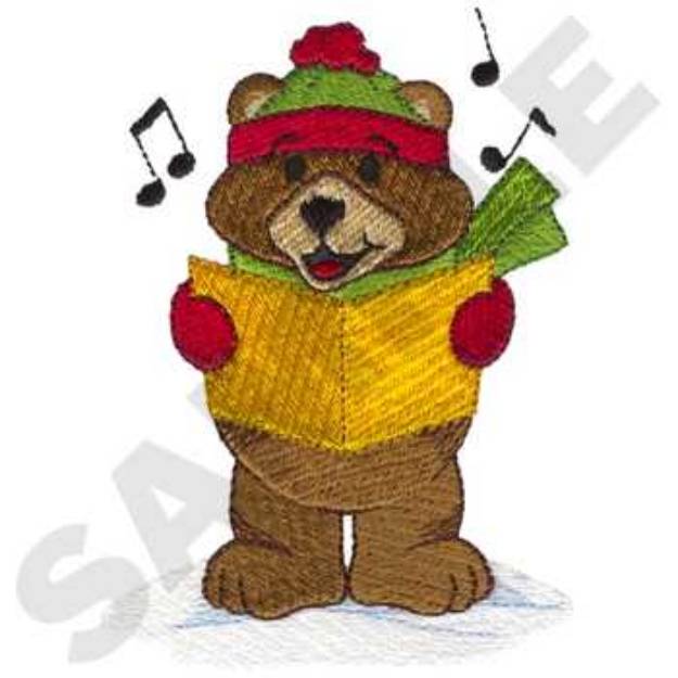Picture of Caroling Bear Machine Embroidery Design