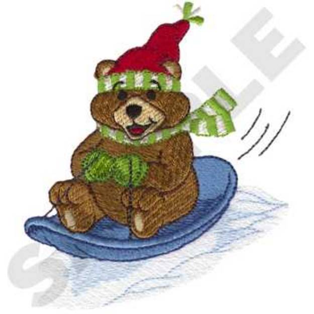Picture of Sledding Bear Machine Embroidery Design