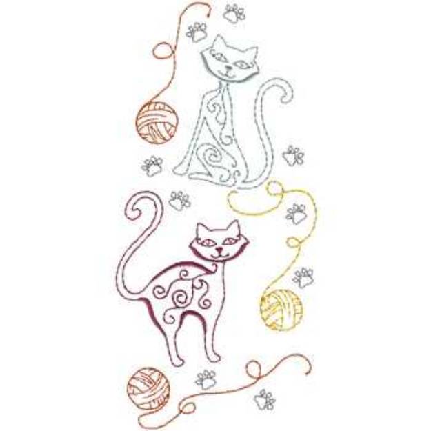 Picture of Cats Border Machine Embroidery Design