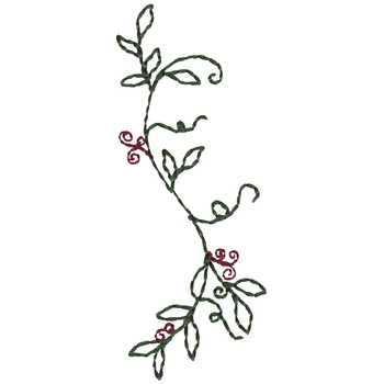 Berries On Vine Machine Embroidery Design