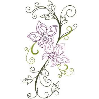 Orchids Machine Embroidery Design