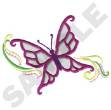Picture of Butterfly And Swirls Machine Embroidery Design