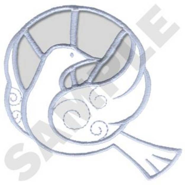 Picture of Dove In Circle Machine Embroidery Design