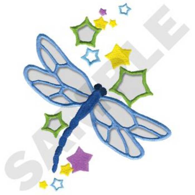 Picture of Dragonfly Stars Machine Embroidery Design