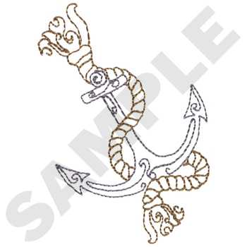 Anchor And Rope Machine Embroidery Design