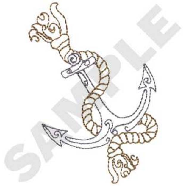 Picture of Anchor And Rope Machine Embroidery Design