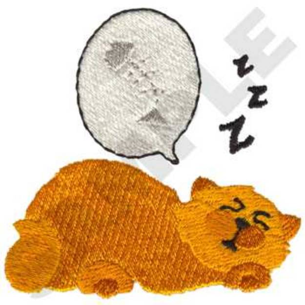 Picture of Sleeping Kitty Machine Embroidery Design