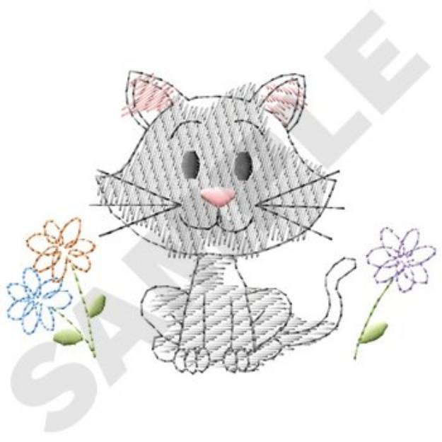 Picture of Kitty Machine Embroidery Design