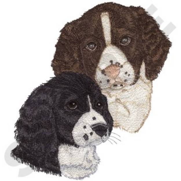 Picture of Springer Spaniel Puppies Machine Embroidery Design