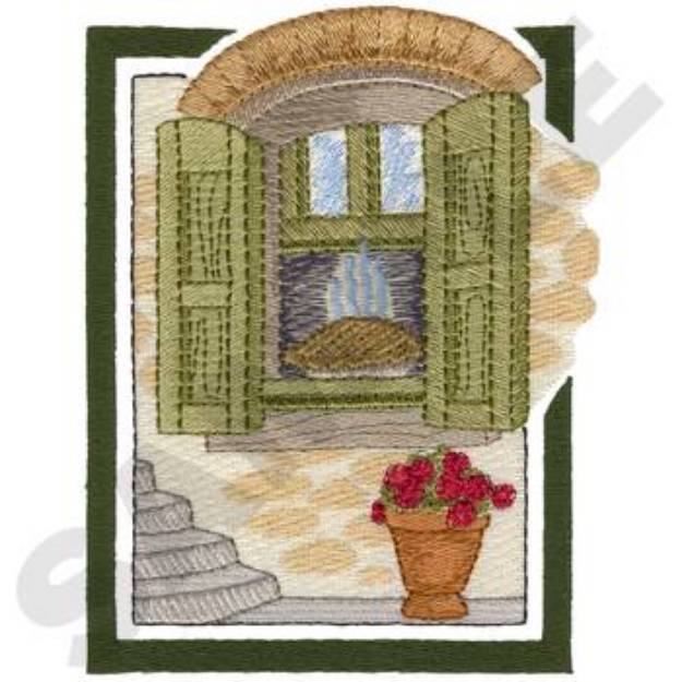Picture of Pie Cooling In Window Machine Embroidery Design