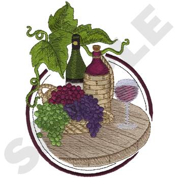 Wine Machine Embroidery Design