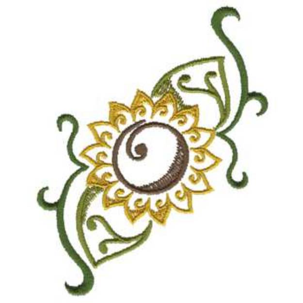 Picture of Sunflower Accent Machine Embroidery Design