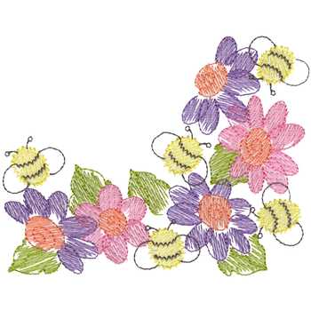 Spring Corner Machine Embroidery Design