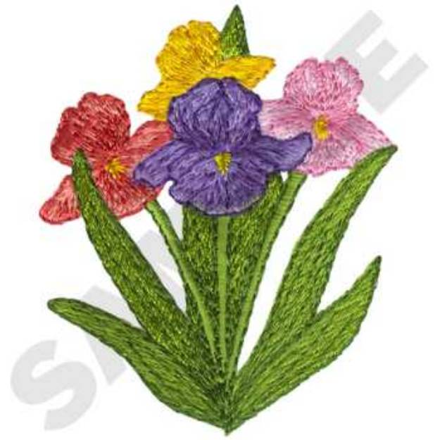 Picture of Iris Bouquet Machine Embroidery Design