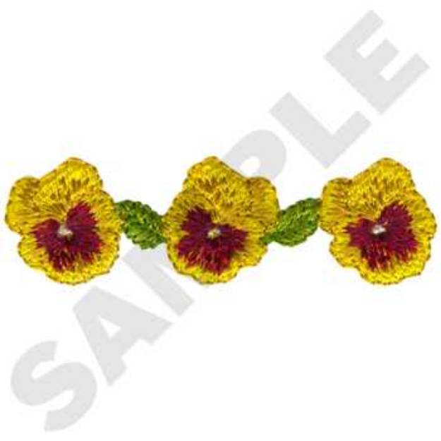 Picture of Pansy Border Machine Embroidery Design