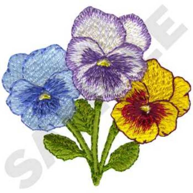 Picture of Pansy Bunch Machine Embroidery Design