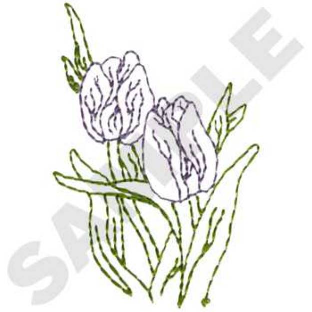Picture of Tulip Outline Machine Embroidery Design