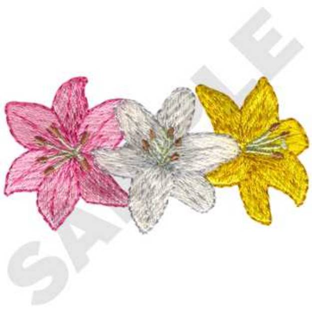 Picture of Lily Border Machine Embroidery Design
