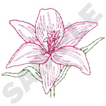 Lily Outline Machine Embroidery Design