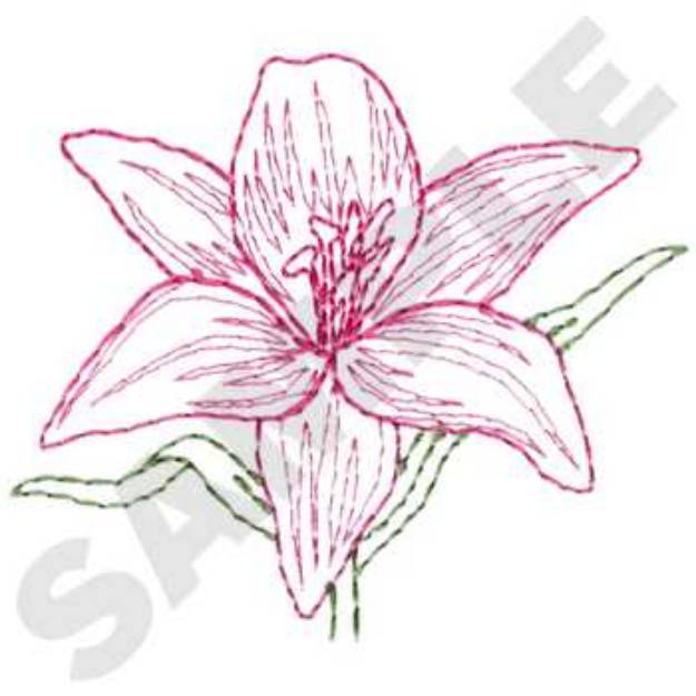 Picture of Lily Outline Machine Embroidery Design
