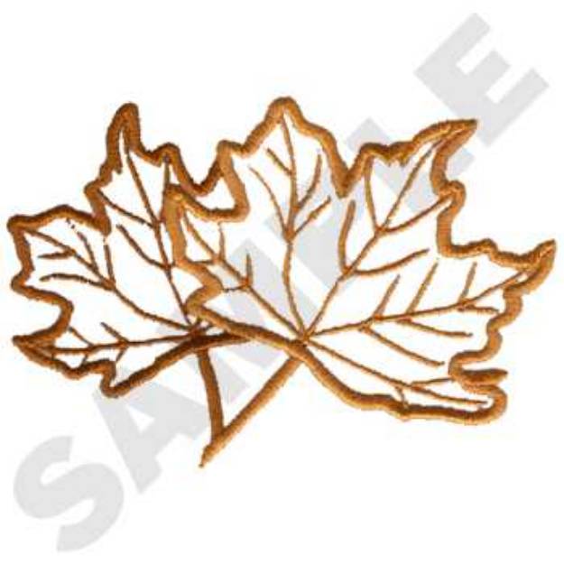 Picture of Maple Leaves Outline Machine Embroidery Design