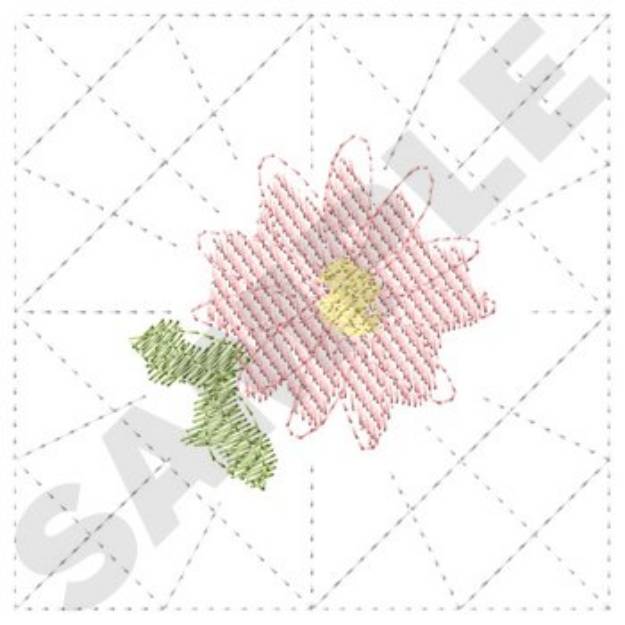 Picture of Quilt Stitched Daisy Machine Embroidery Design