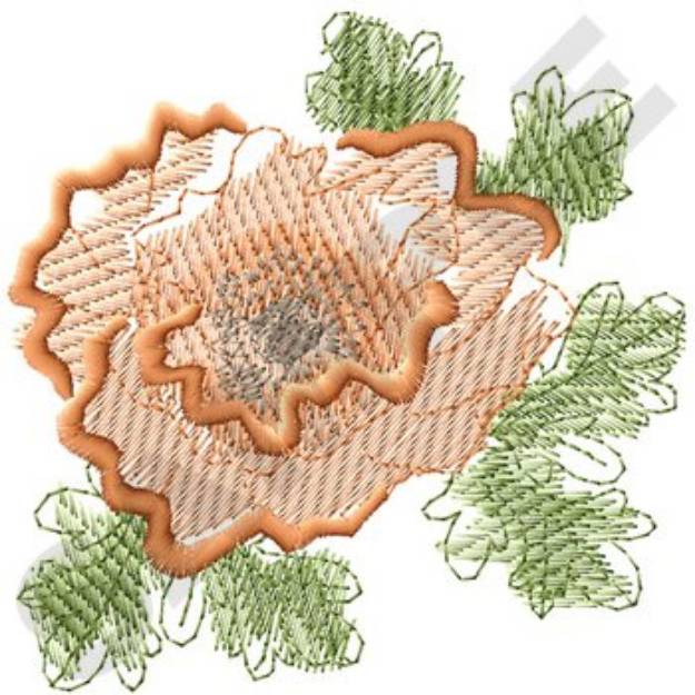 Picture of Orange Poppy Machine Embroidery Design
