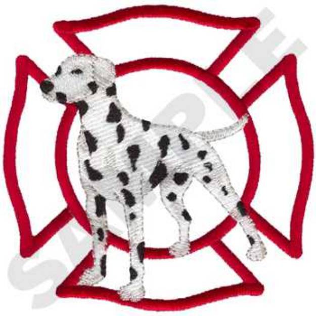 Picture of Fire Department. Dalmatian Machine Embroidery Design