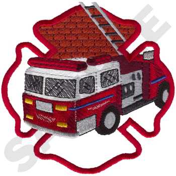Fire Truck Machine Embroidery Design