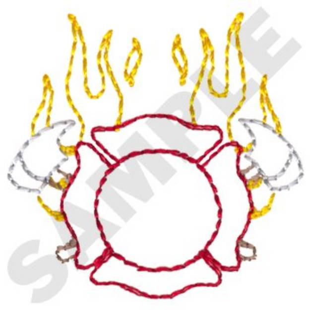 Picture of Firefighter Outline Machine Embroidery Design