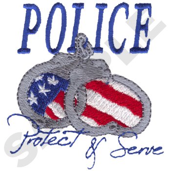 Police Protect And Serve Machine Embroidery Design