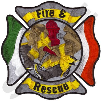 Irish Fire And Rescue Machine Embroidery Design