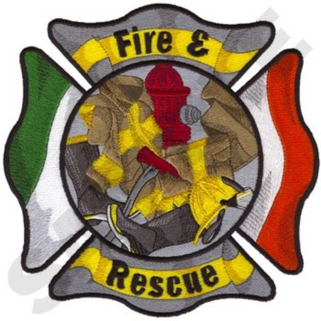 Picture of Irish Fire And Rescue Machine Embroidery Design