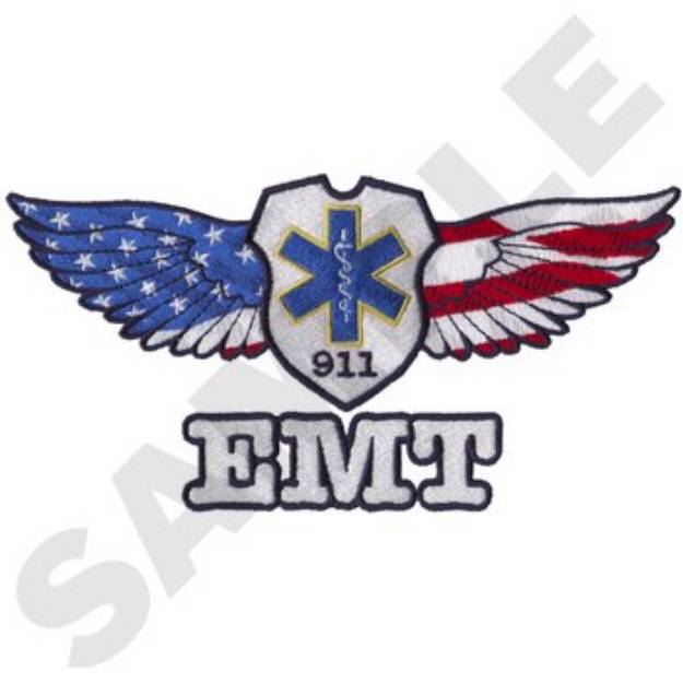 Picture of E M T Logo Machine Embroidery Design