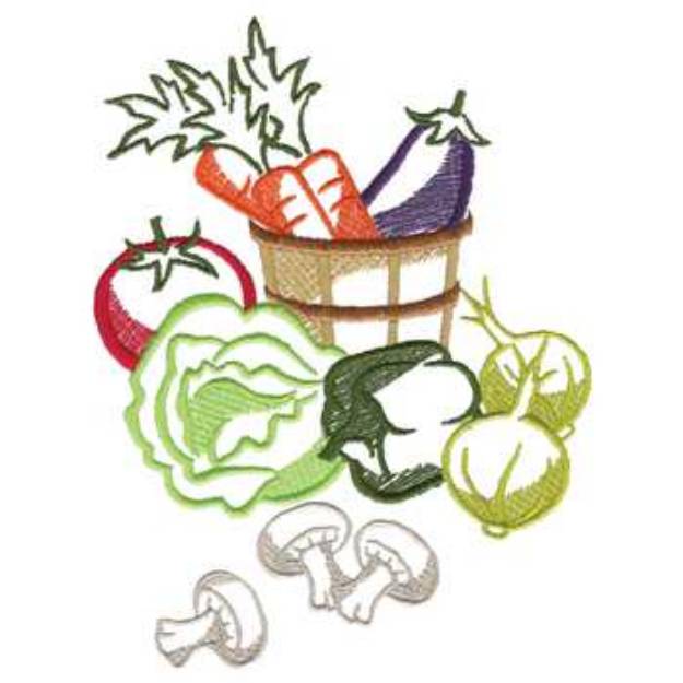 Picture of Vegetables Machine Embroidery Design