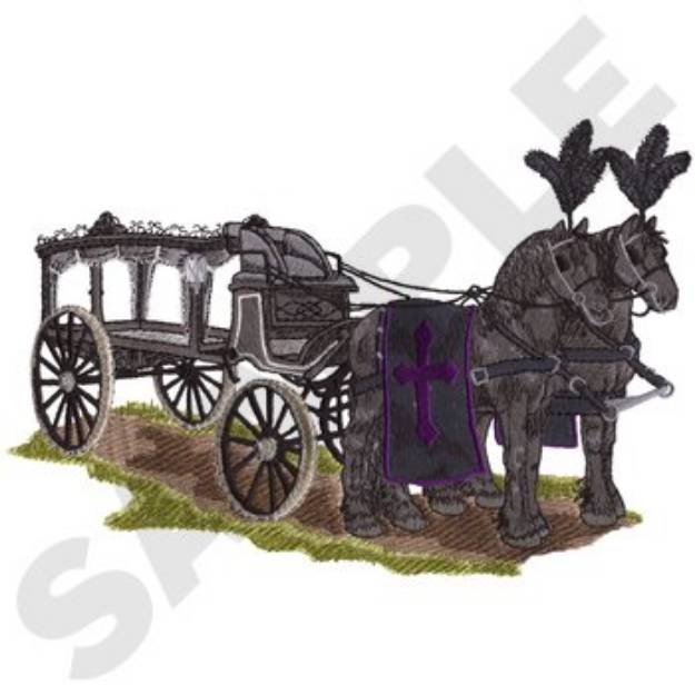 Picture of Funeral Carriage Machine Embroidery Design