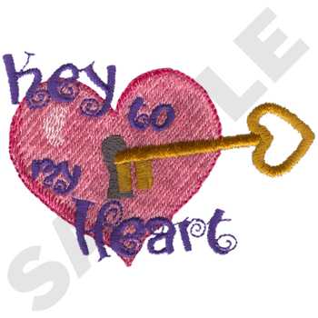 Key To My Heart Machine Embroidery Design