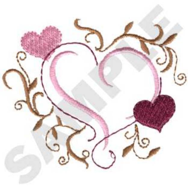 Picture of Embellished Hearts Machine Embroidery Design