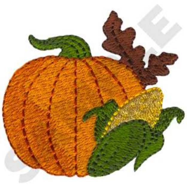 Picture of Thanksgiving Pumpkin Machine Embroidery Design