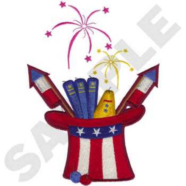 Picture of 4th Of July Fireworks Machine Embroidery Design