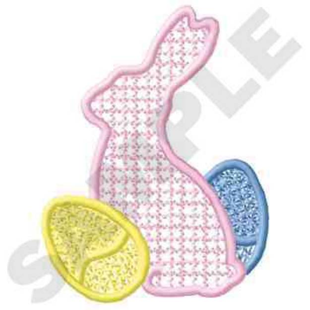 Picture of Easter Bunny And Eggs Machine Embroidery Design