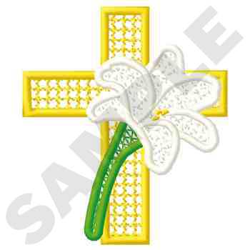 Easter Cross And Lily Machine Embroidery Design