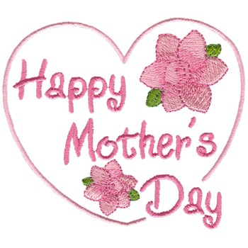 Mothers Day Heart Machine Embroidery Design