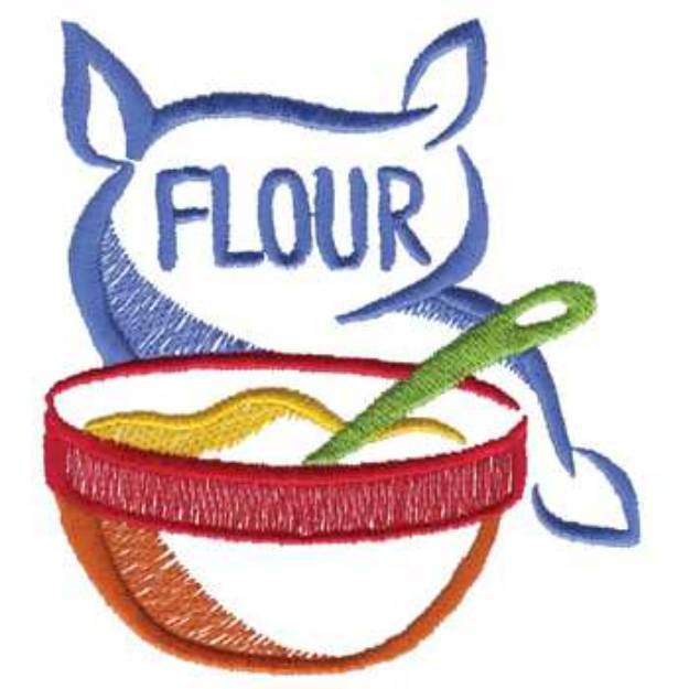 Picture of Flour And Bowl Accent Machine Embroidery Design
