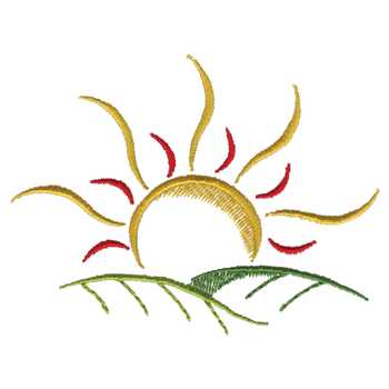 Sun And Fields Accent Machine Embroidery Design