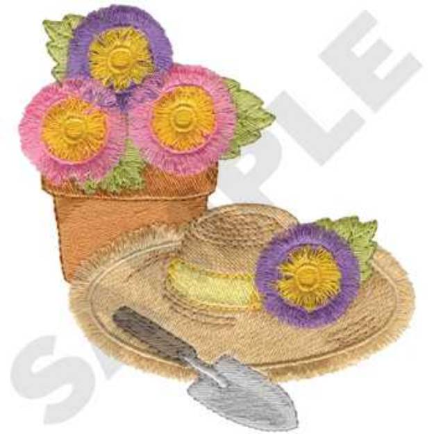 Picture of Fringe Garden Hat Machine Embroidery Design