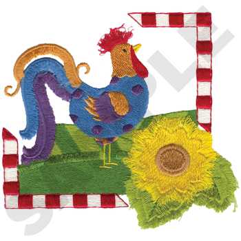 Fringe Country Rooster Machine Embroidery Design
